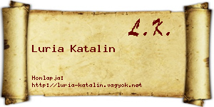 Luria Katalin névjegykártya